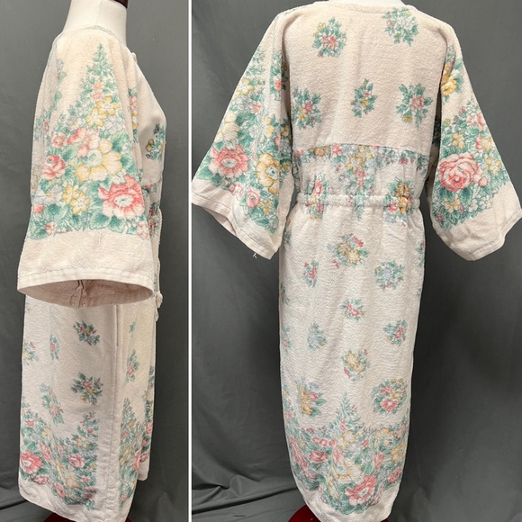 Vintage towel dress, terry cloth, swimsuit cover-up, pool cover up terrycloth - Picture 2 of 5